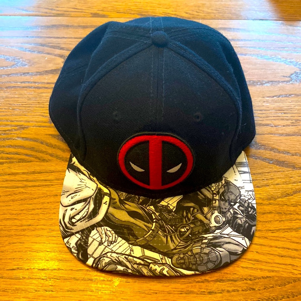 Deadpool Marvel Genuine Snapback Hat - Black & Red